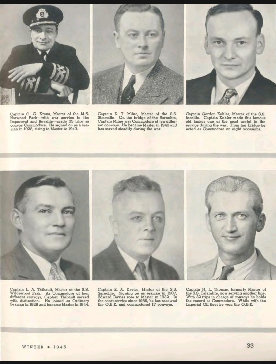 Captains Courageous page 33 showing Captain E. A. Davies