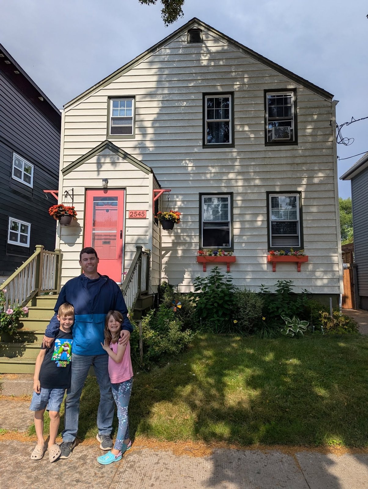 Michael Lefebvre with Sullivan and Lainey at the Halifax family home