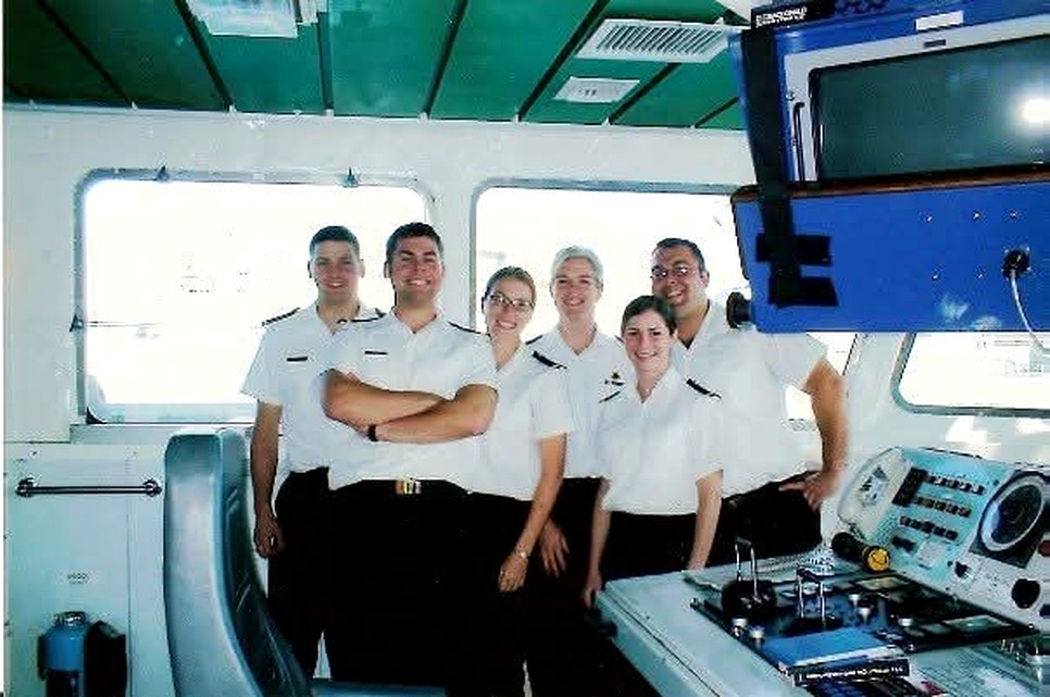 Young naval officers aboard HMCS Kingston in 2003
