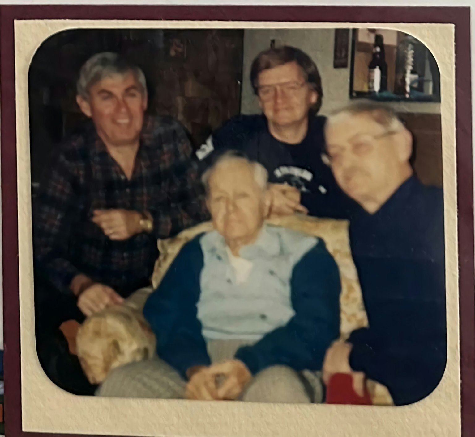 Robert, Reg, Ted and Captain Edward Davies at Christmas