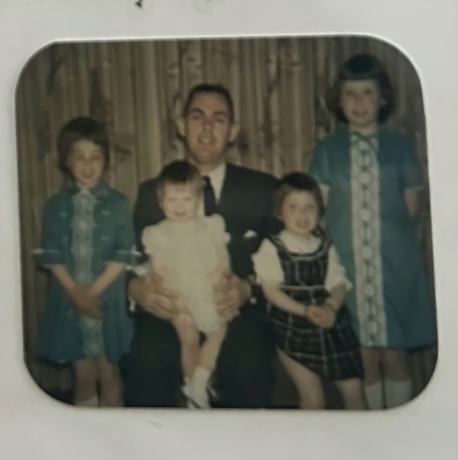 Robert Davies with his daughters at Christmas