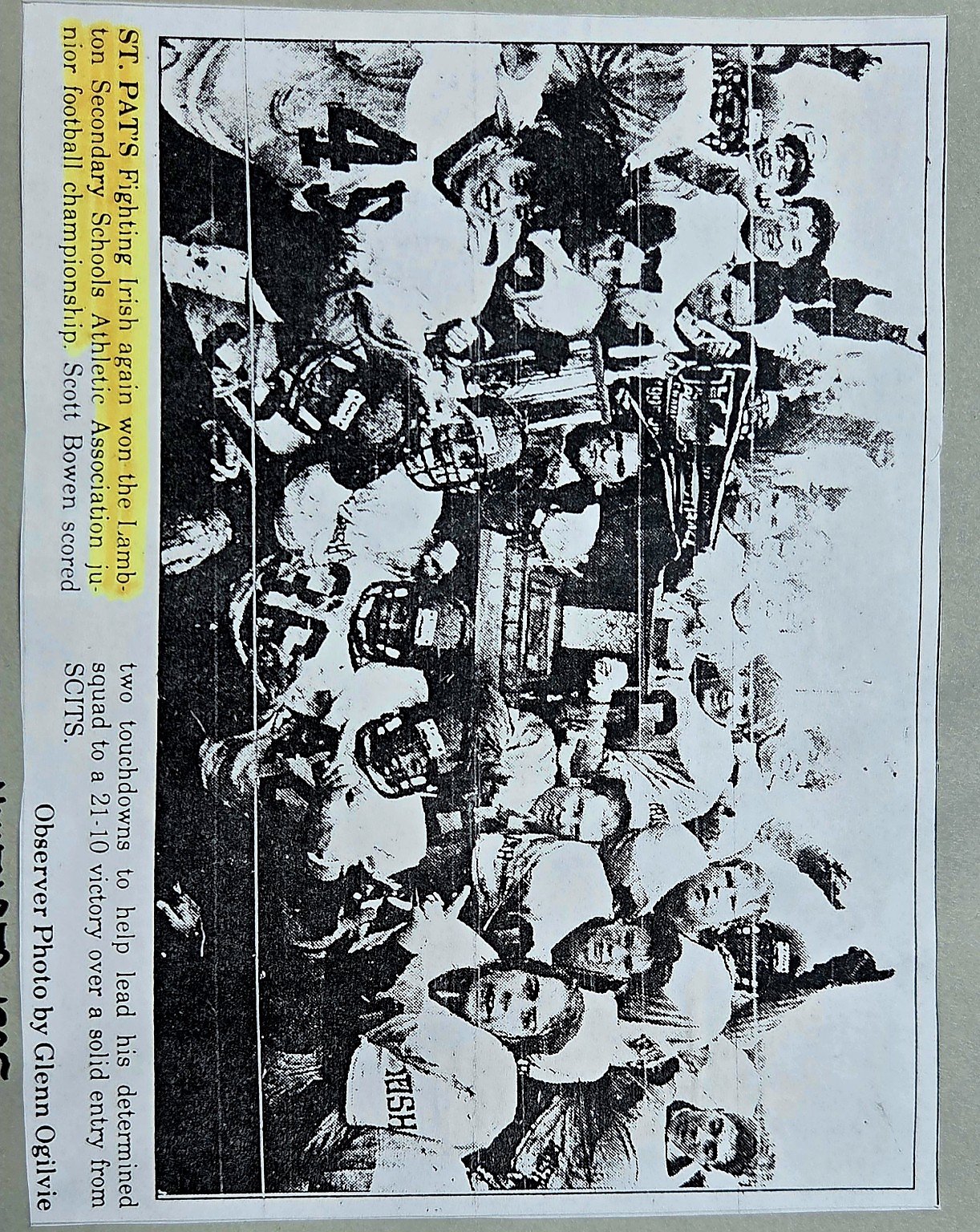 St Patrick’s junior football champions in the mid 1990s