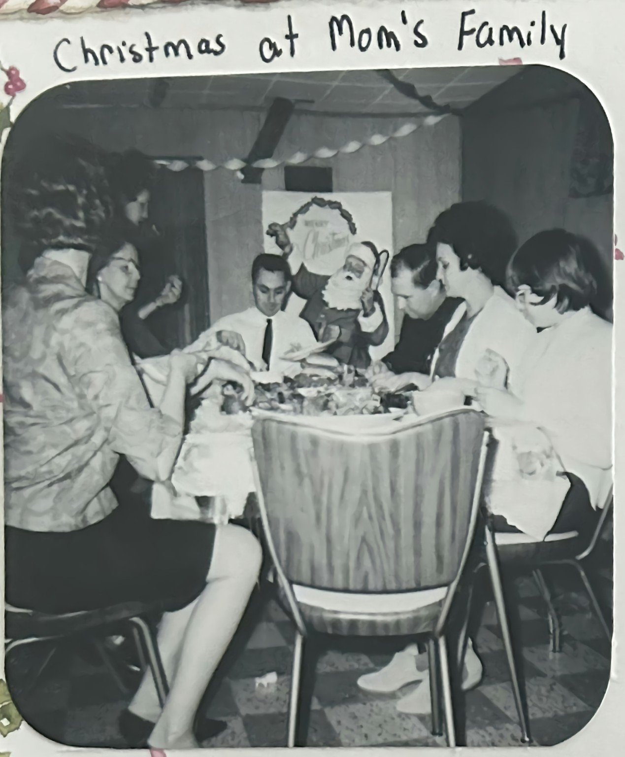 Robert Davies carving turkey at a Strevel Christmas