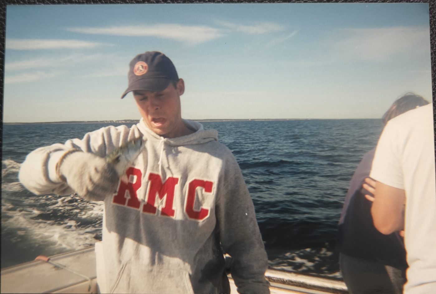 Brian and a Fresh Lobster - pulled out of the PEI waters by some of Johnny's clan who dove down to get them!