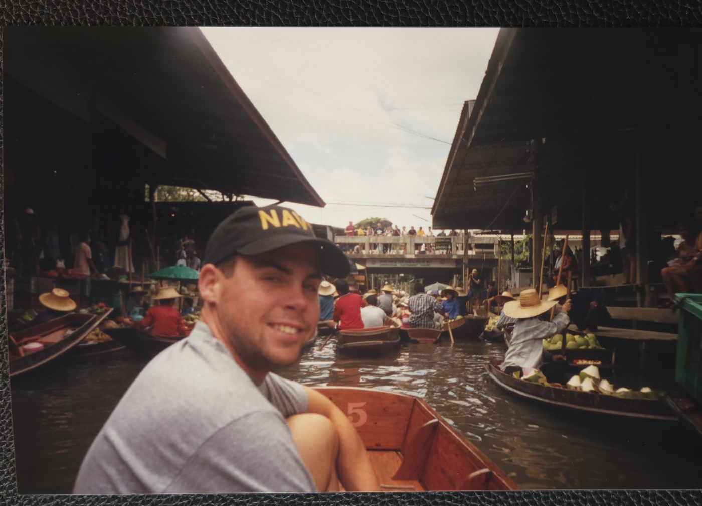 me at the floating market in my lameo navy hat